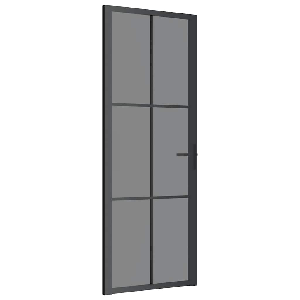 Vidaxx Innentür 76x201,5 cm ESG-Glas und Aluminium schwarz