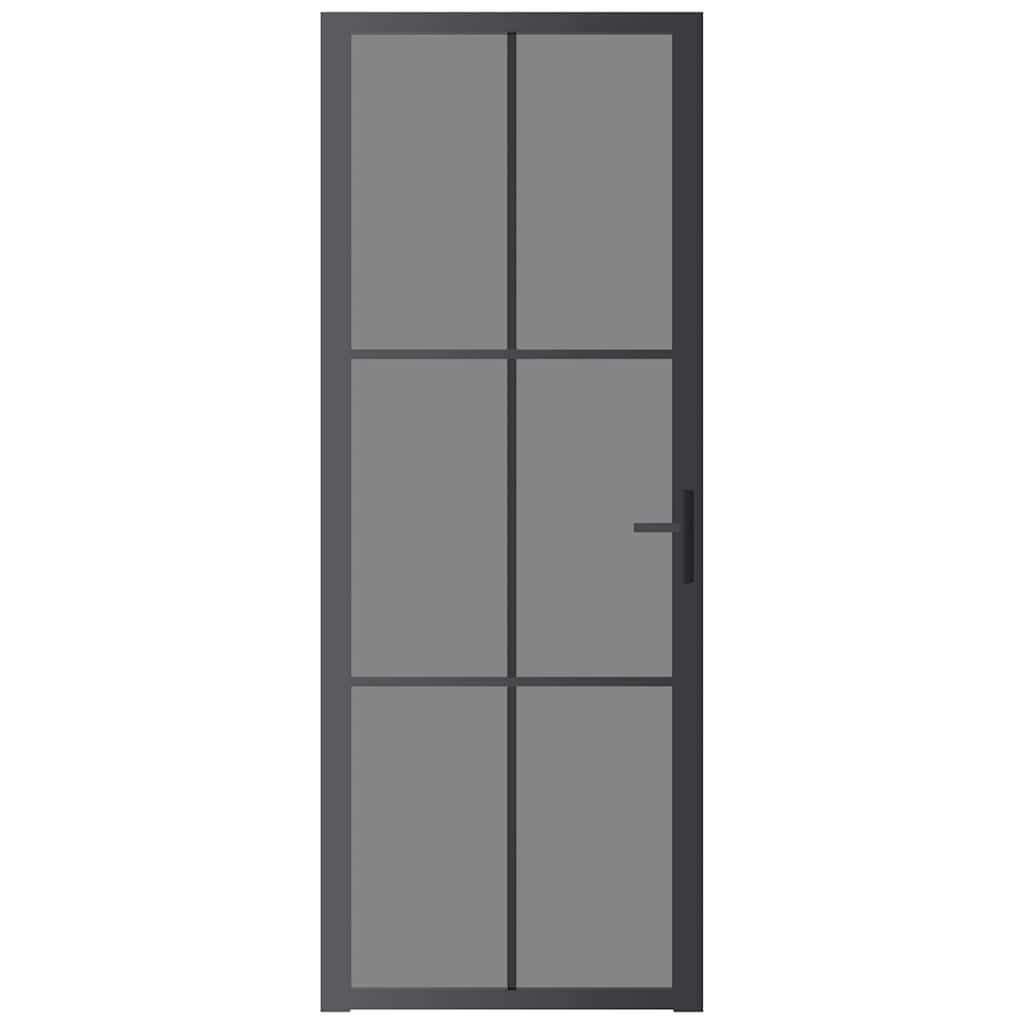 Vidaxx Innentür 76x201,5 cm ESG-Glas und Aluminium schwarz