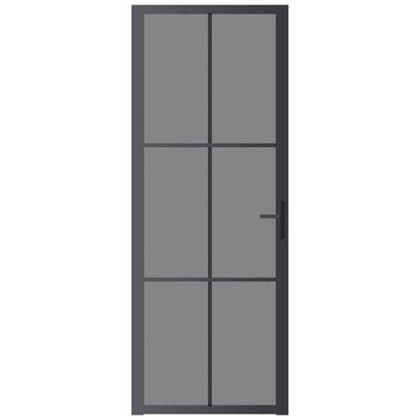 Vidaxx Innentür 76x201,5 cm ESG-Glas und Aluminium schwarz
