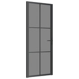 VidaXL Innentür 83x201,5 cm ESG-Glas und Aluminium schwarz