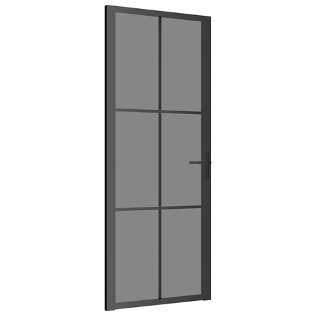 VidaXL Innentür 83x201,5 cm ESG-Glas und Aluminium schwarz