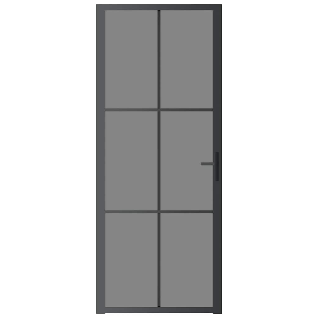 VidaXL Innentür 83x201,5 cm ESG-Glas und Aluminium schwarz