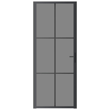 VidaXL Innentür 83x201,5 cm ESG-Glas und Aluminium schwarz