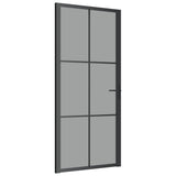 Vidaxx Innentür 93x201,5 cm ESG-Glas und Aluminium schwarz
