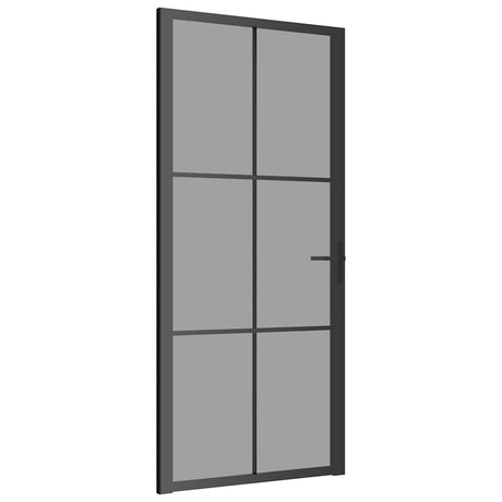 Vidaxx Innentür 93x201,5 cm ESG-Glas und Aluminium schwarz