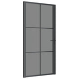 VidaXL Innentür 102,5 x 201,5 cm ESG-Glas und schwarzes Aluminium