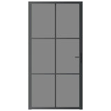 VidaXL Innentür 102,5 x 201,5 cm ESG-Glas und schwarzes Aluminium