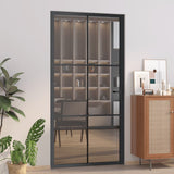 VidaXL Innentür 102,5 x 201,5 cm ESG-Glas und schwarzes Aluminium
