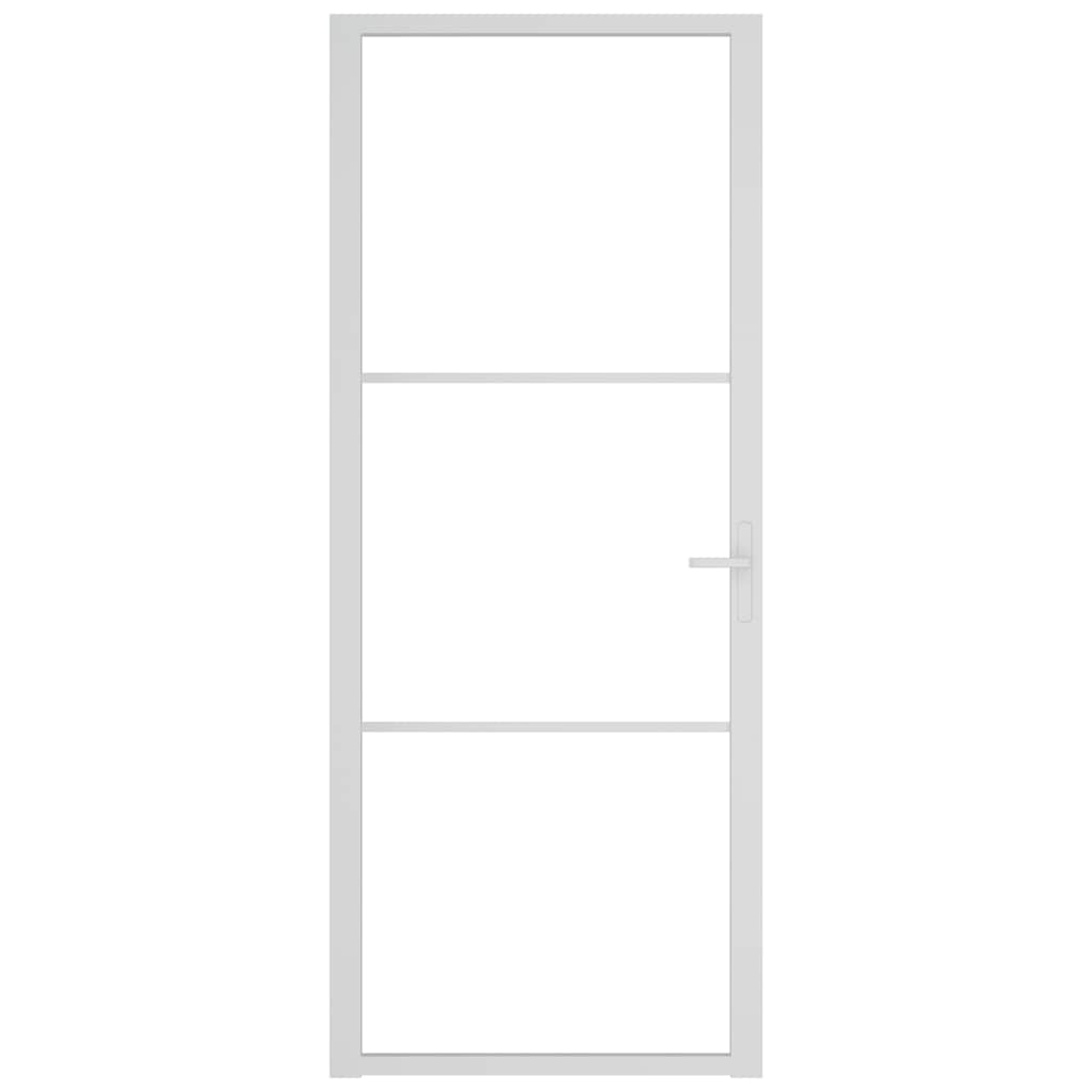 VidaXL Innentür 83x201,5 cm ESG-Glas und Aluminium weiß