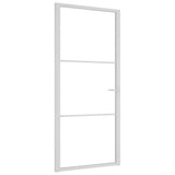 Vidaxl Innenür 93x201,5 cm ESG -Glas und Aluminium weiß