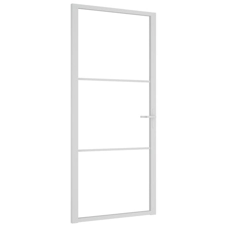 Vidaxl Innenür 93x201,5 cm ESG -Glas und Aluminium weiß