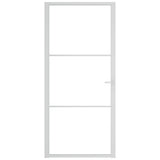 Vidaxl Innenür 93x201,5 cm ESG -Glas und Aluminium weiß