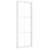 VIDAXL Innenür 76x201,5 cm ESG -Glas und Aluminium weiß