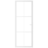 VIDAXL Innenür 76x201,5 cm ESG -Glas und Aluminium weiß