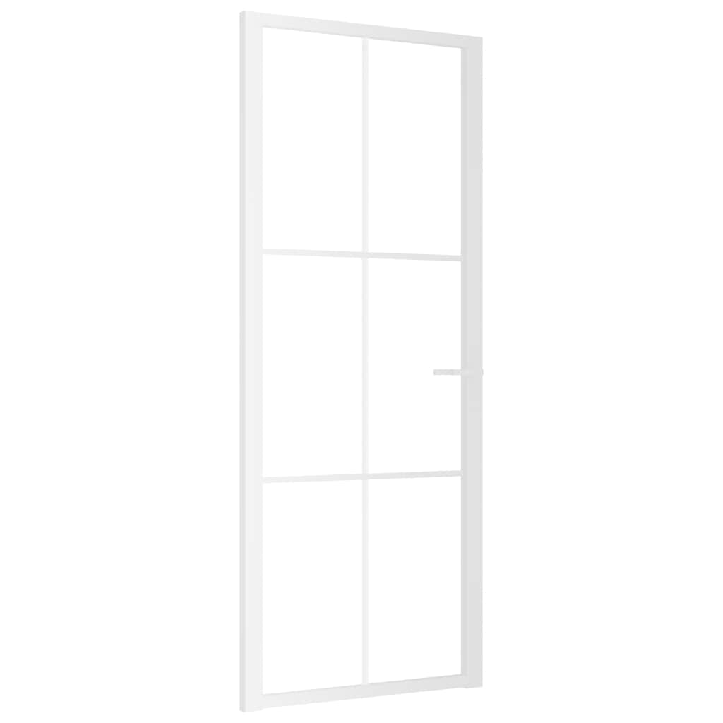 Vidaxx Innentür 83x201,5 cm ESG-Glas und Aluminium weiß