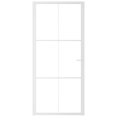 Vidaxx Innentür 93x201,5 cm ESG-Glas und Aluminium weiß