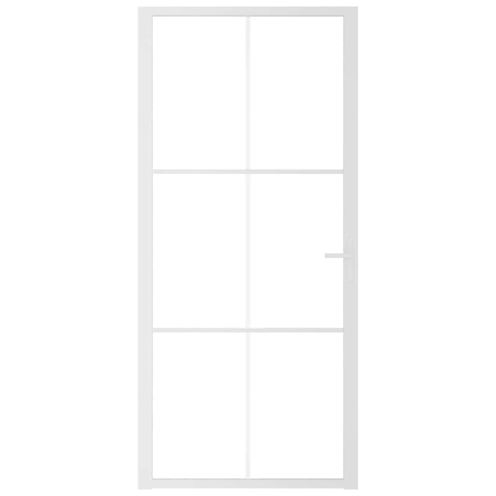 Vidaxx Innentür 93x201,5 cm ESG-Glas und Aluminium weiß