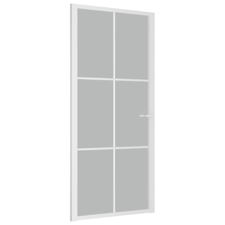 Vidaxl Innenür 93x201,5 cm Mattglas und Aluminium weiß