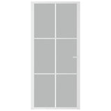 Vidaxl Innenür 93x201,5 cm Mattglas und Aluminium weiß