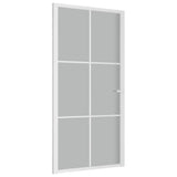 VIDAXL Innenür 102,5x201,5 cm Mattglas und Aluminium weiß