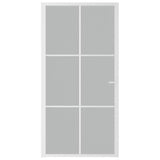 VIDAXL Innenür 102,5x201,5 cm Mattglas und Aluminium weiß