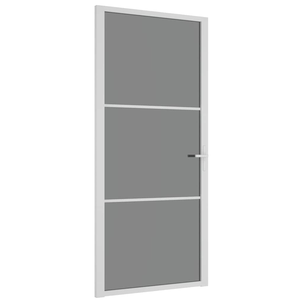 Vidaxl Innenür 93x201,5 cm ESG -Glas und Aluminium weiß