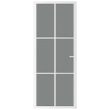 VIDAXL Innenür 83x201,5 cm ESG -Glas und Aluminium weiß