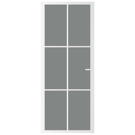 VIDAXL Innenür 83x201,5 cm ESG -Glas und Aluminium weiß