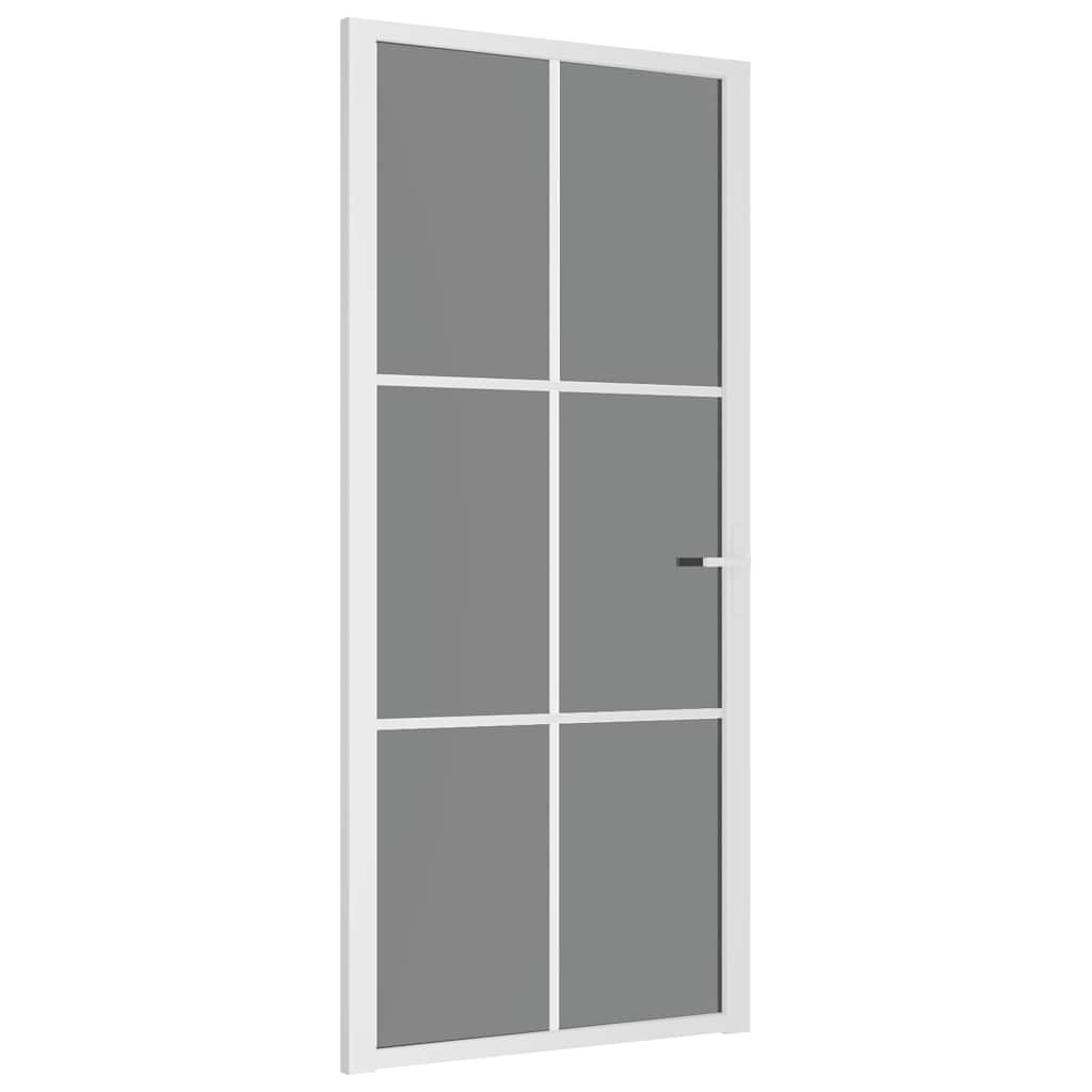 Vidaxx Innentür 93x201,5 cm ESG-Glas und Aluminium weiß