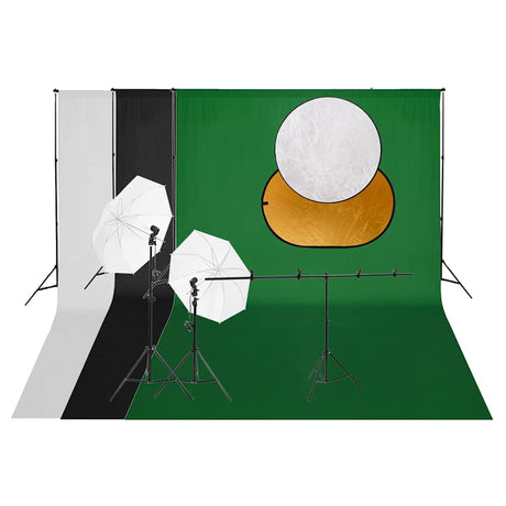 Vidaxxl Fotostudio-Set mit Beleuchtungsset Hintergrund und Reflektor