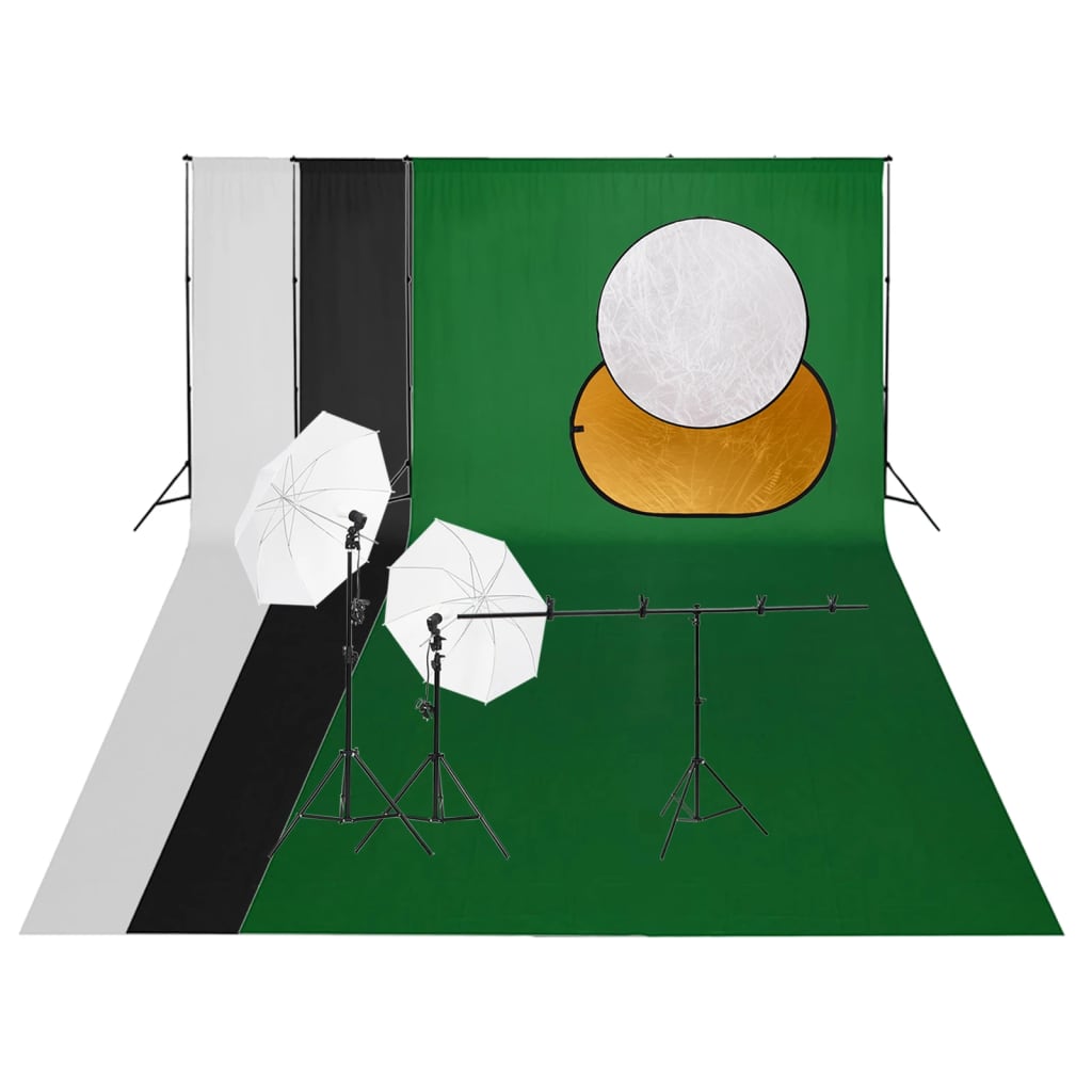 Vidaxl Photo Studio Set mit Beleuchtungssatz Hintergrund und Reflektor