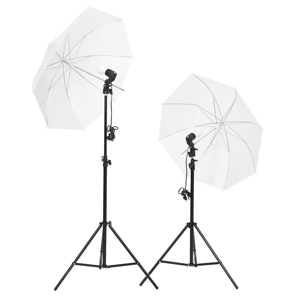VidaXL Fotostudio-Set mit Beleuchtungsset und Hintergrundleinwand