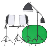 VidaXL Fotostudio-Set mit Beleuchtungsset und Hintergrundleinwand
