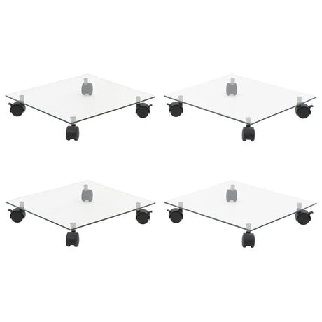 VidaXL Pflanzenrollen 4 Stück quadratisch 35x35 cm Hartglas