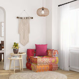 Vidaxl Pouf Modular mit Kissen Patchwork Stoff