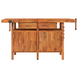 VidaXL Werkbank mit Schubladen und Schraubstöcken 162x62x83 cm Akazienholz
