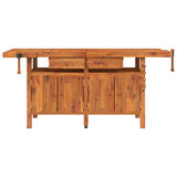 VidaXL Werkbank mit Schubladen und Schraubstöcken 192x62x83 cm Akazienholz