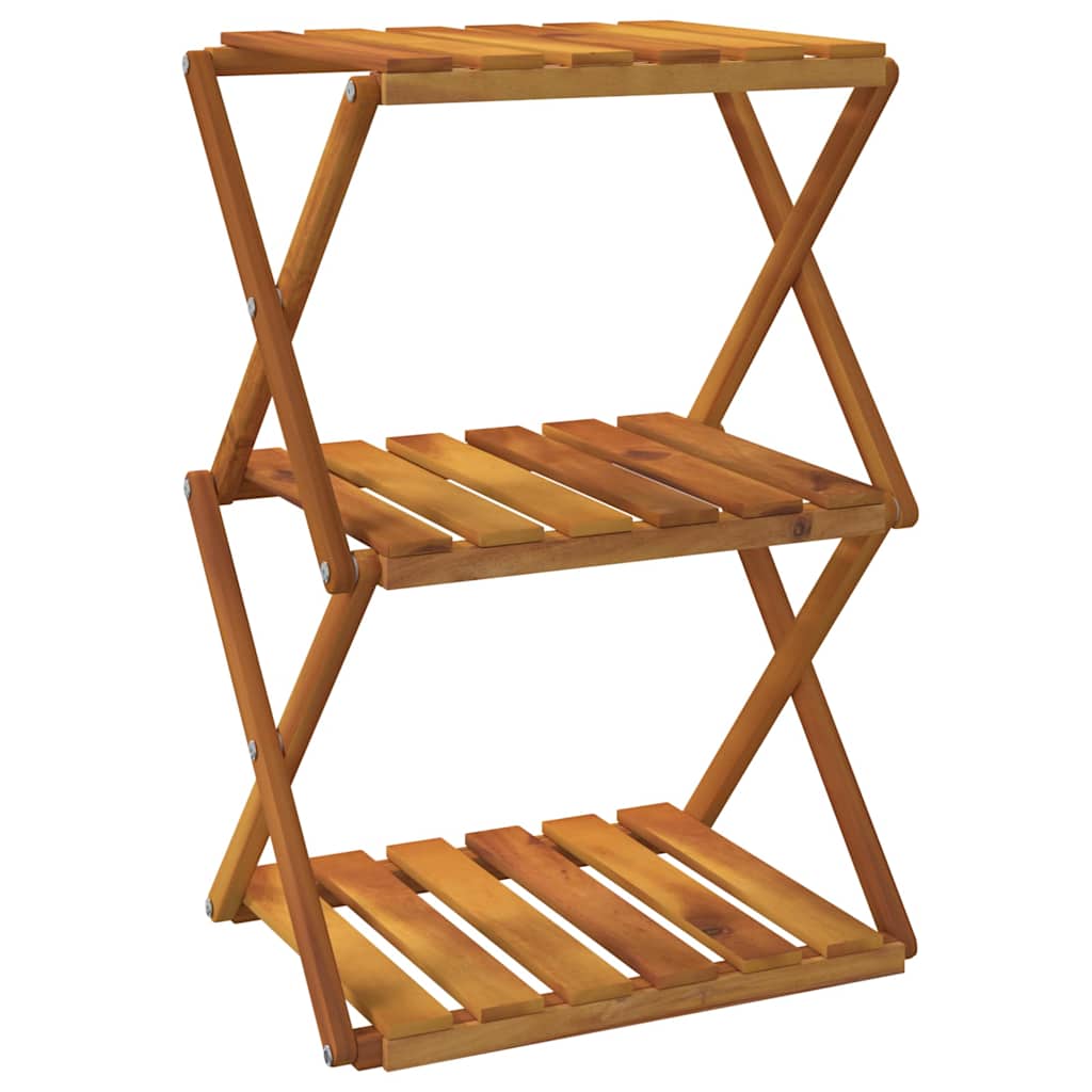 Vidaxl schappenkast inklapbaar 3-laags 43x31x63 cm acaciahout bruin