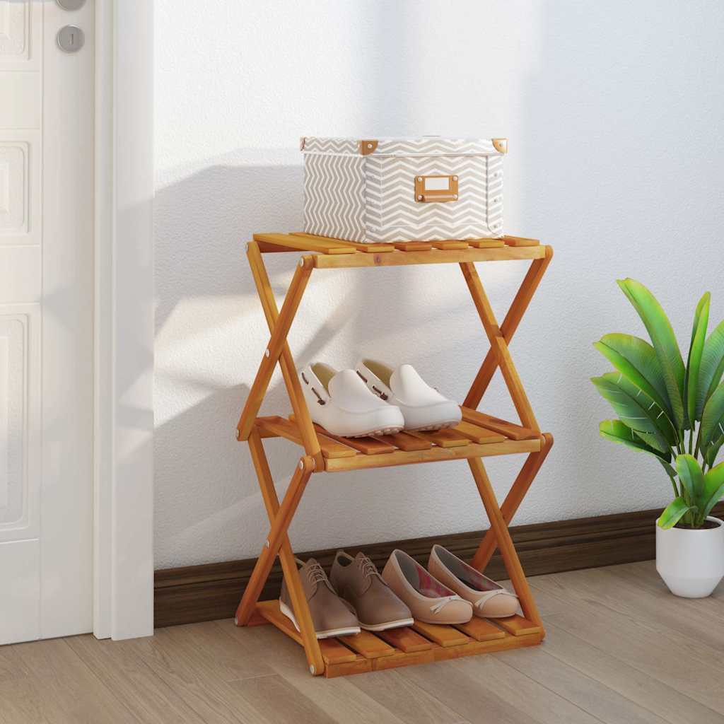 Vidaxl schappenkast inklapbaar 3-laags 43x31x63 cm acaciahout bruin