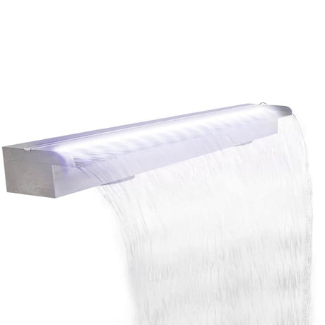 Vidaxl zwembadwaterval met led-verlichting 110 cm roestvrij staal