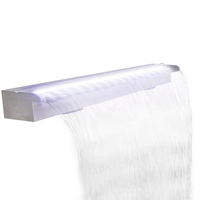 Vidaxl zwembadwaterval met led-verlichting 110 cm roestvrij staal