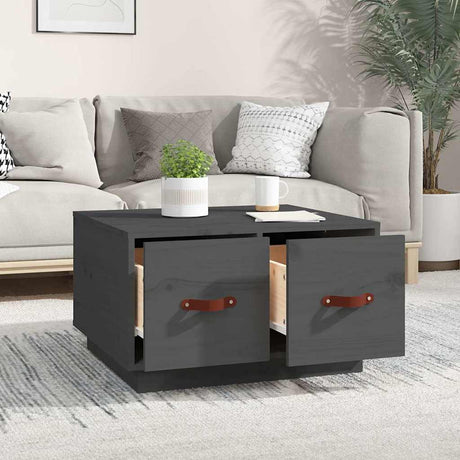 Vidaxl salontafel 60x53x35 cm massief grenenhout grijs