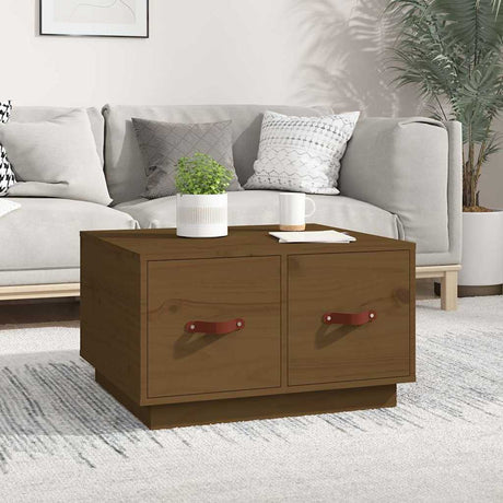 Vidaxl salontafel 60x53x35 cm massief grenenhout honingbruin
