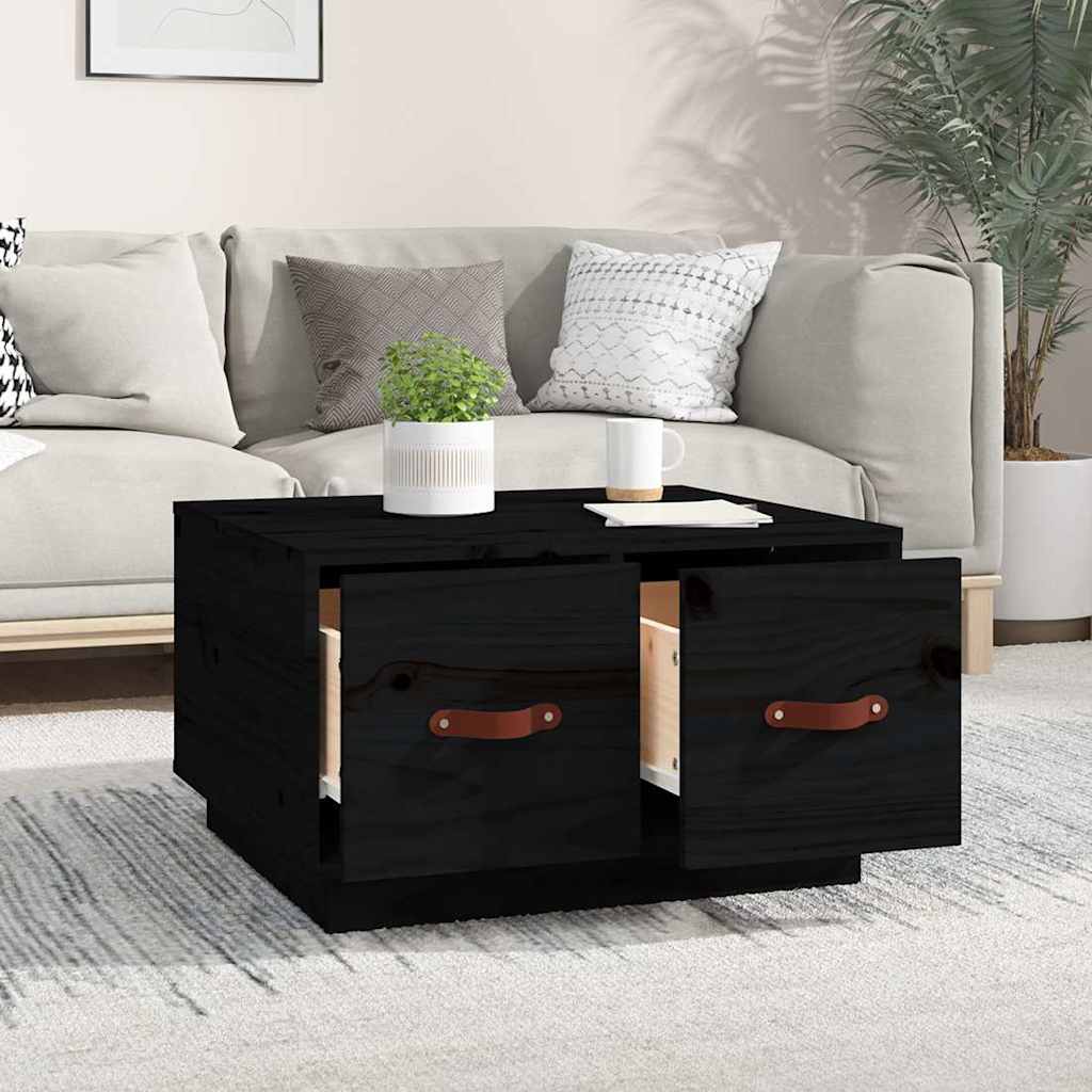 Vidaxl salontafel 60x53x35 cm massief grenenhout zwart