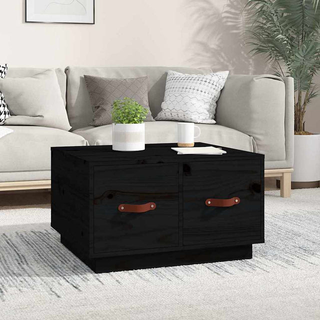 Vidaxl salontafel 60x53x35 cm massief grenenhout zwart