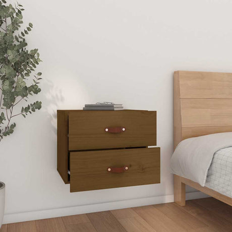 Vidaxl nachtkastjes 2 st wandgemonteerd 50x36x40 cm honingbruin