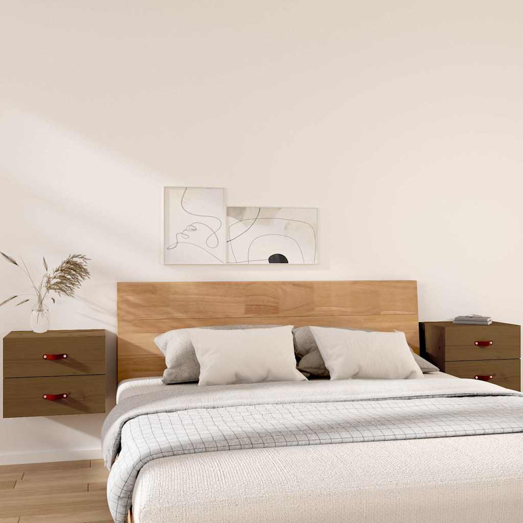 Vidaxl nachtkastjes 2 st wandgemonteerd 50x36x40 cm honingbruin