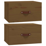 Vidaxl nachtkastjes 2 st wandgemonteerd 40x29,5x22 cm honingbruin