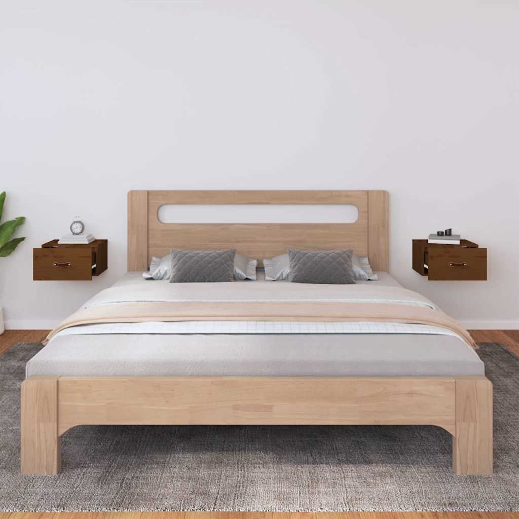 Vidaxl nachtkastjes 2 st wandgemonteerd 40x29,5x22 cm honingbruin