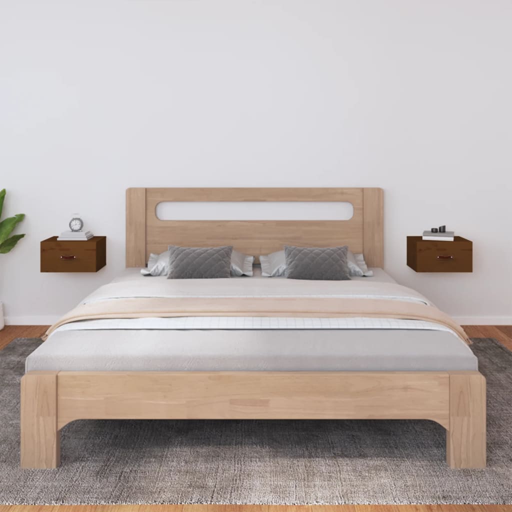 Vidaxl nachtkastjes 2 st wandgemonteerd 40x29,5x22 cm honingbruin